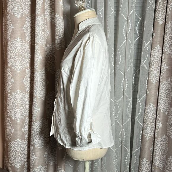 Harve Benard White Blouse w/ 3/4 Tie Sleeves | Size Medium - Picture 2 of 7